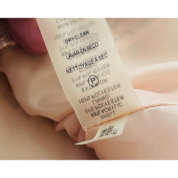 NEW Karl Lagerfeld Paris Tweed Gold Button Blazer Women's Size 4 Pink Career - Picture 15 of 15